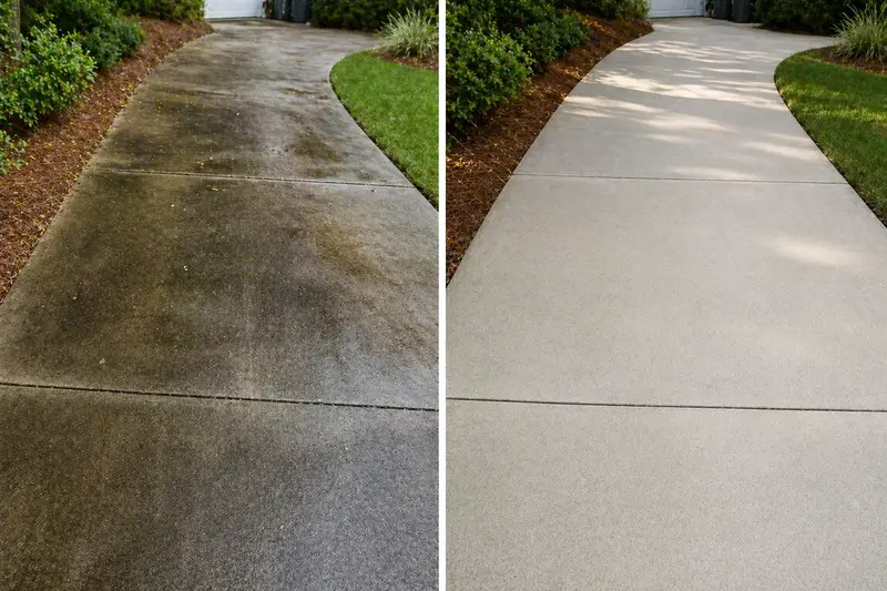 Before and after pressure washing in Sacramento, CA — Bailey Boys Services