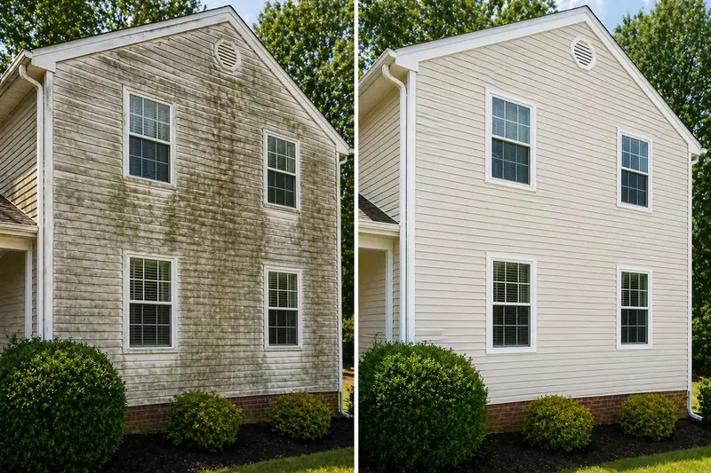 Before and after house washing in Sacramento, CA — Bailey Boys Services