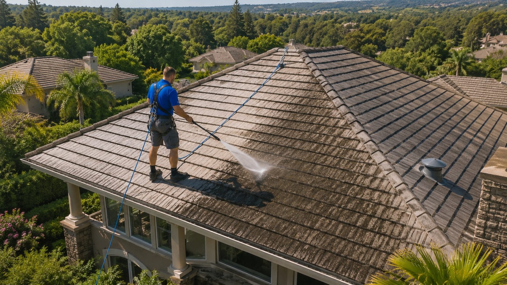 Professional Roof Cleaning in Folsom, CA by Bailey Boys Services