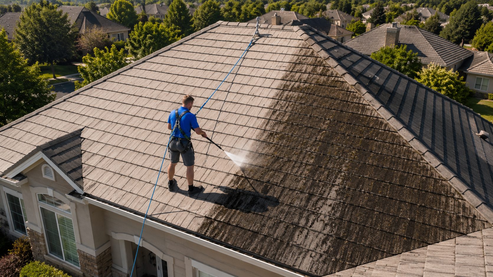 Professional Roof Cleaning in Rocklin, CA by Bailey Boys Services