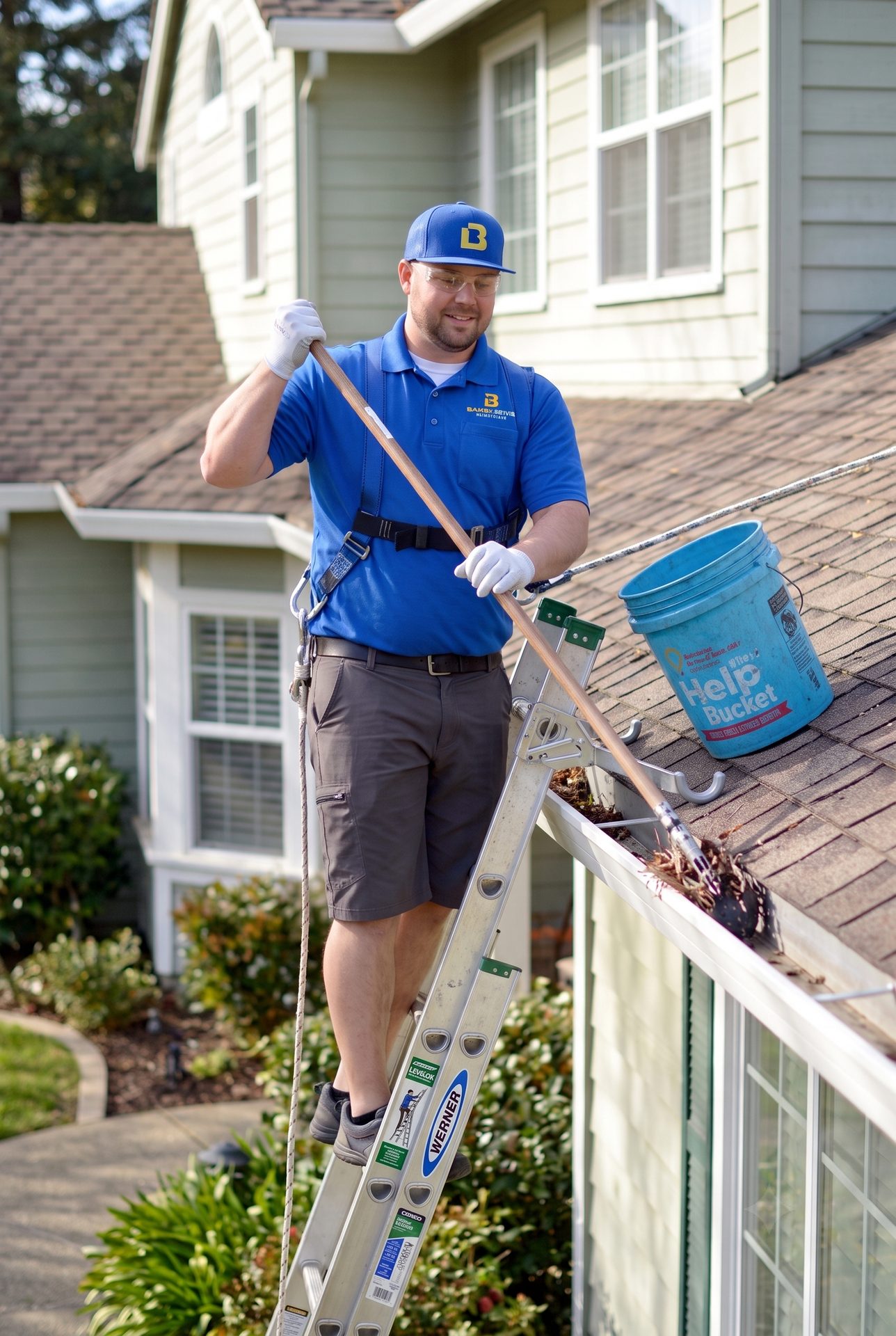 Debris cleared from a home's gutters after a Bailey Boys service in the Sacramento area