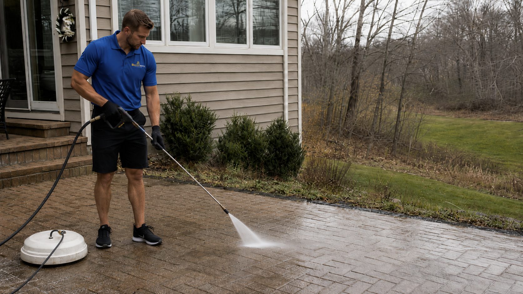 A residential patio cleaned by Bailey Boys pressure washing in the Sacramento area
