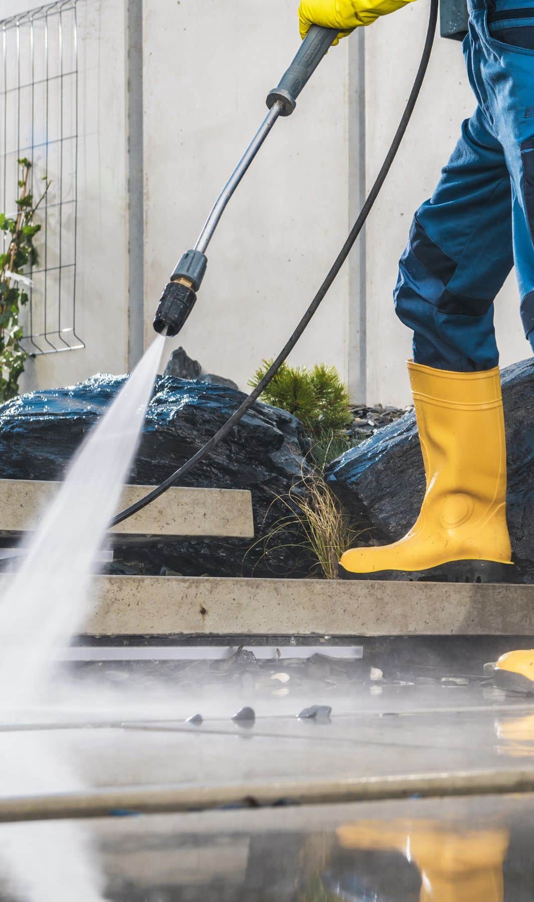 Building exterior pressure wash results