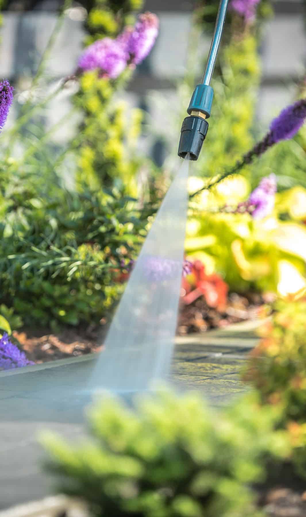Concrete pressure washing